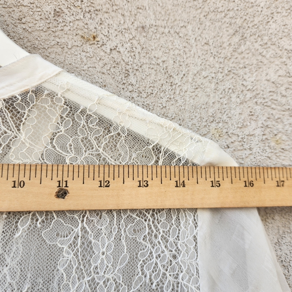 SANDRO Paris Women's Dress US Size 8 White Sheer Embroidered Floral Luxury - Picture 11 of 14
